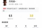 杰克逊本场数据：替补2射0正+1失良机1中框 6对抗3成功 获评6.5分